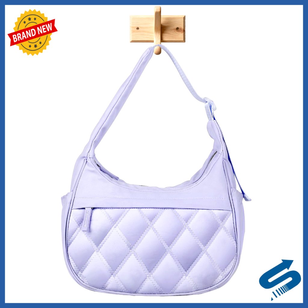 Lightweight Quilted Puffer Shoulder Bag With Adjustable Strap Multi-Compartment